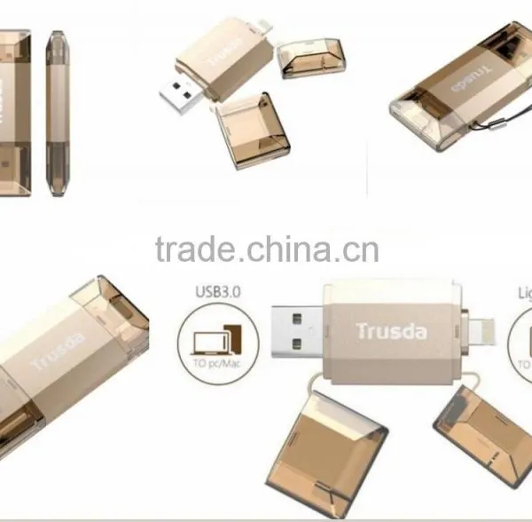 Trusda MFi IStorage Otg Usb Flash Drive Dual USB Smartphone Gmobi Mfi Flash Drive IStick Pro USB Flash Drive photo-2
