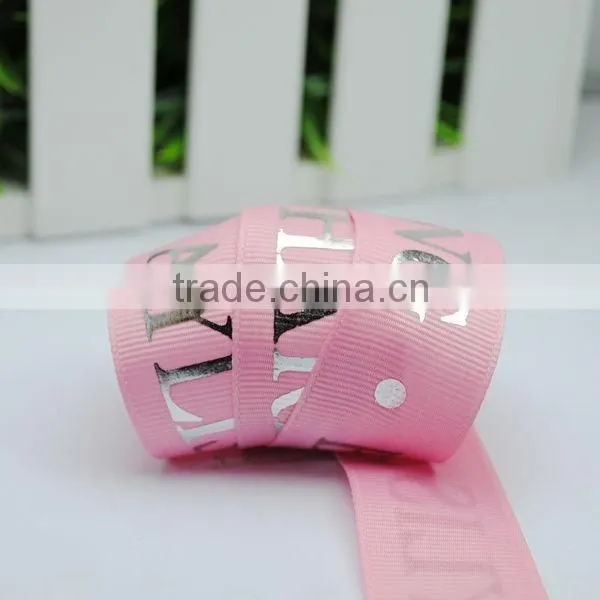 Gold/silver Foiled Printed Grosgrain Ribbon Hot Stamping Grosgrain Ribbon Ribbon photo-3