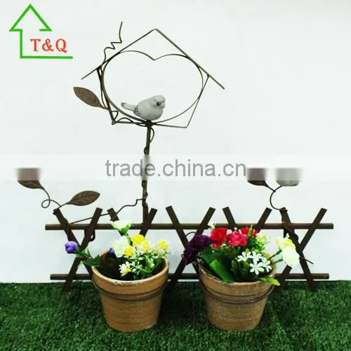 Large Metal ceramic Heart Bird plant pots garden