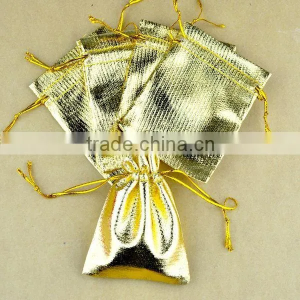 HOT SALE ! Metallic Silver Fabric Gift Bag Pouch photo-3