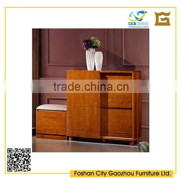 Modern Stylish Wood Functional Shoe Cabinet and Stool