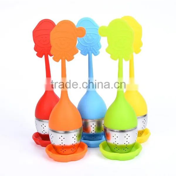 Gift Promotion Father Christmas Design Silicone Tea Infuser Bottle photo-6