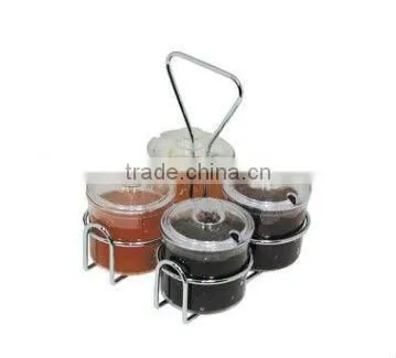 4-hole Wire Condiment Jar Holder