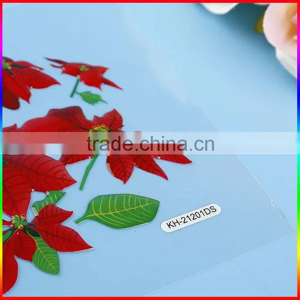 Flower Designs PVC Stickers/crystal Vinyl Stickers photo-5