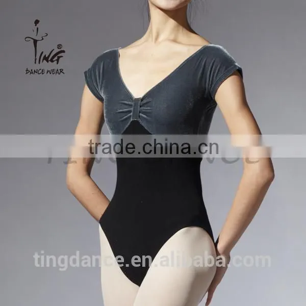 2016 Wholesale Velvet Adult Leotard Dance Cap Sleeve Leotards photo-4