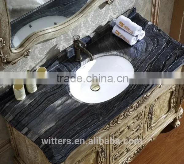 Handmade Bathroom Vanity Set Furniture Beach Wooden Exquisite Carved American Cabinet WTS810 photo-2
