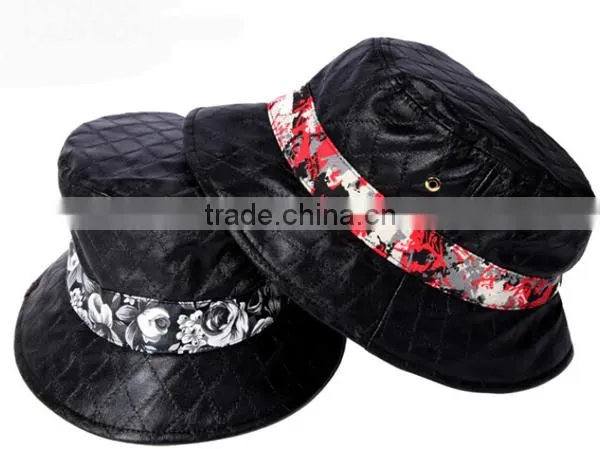 2014 Qulited Leather Embroidery Bucket Boonie Custom Hat Wholesale photo-6