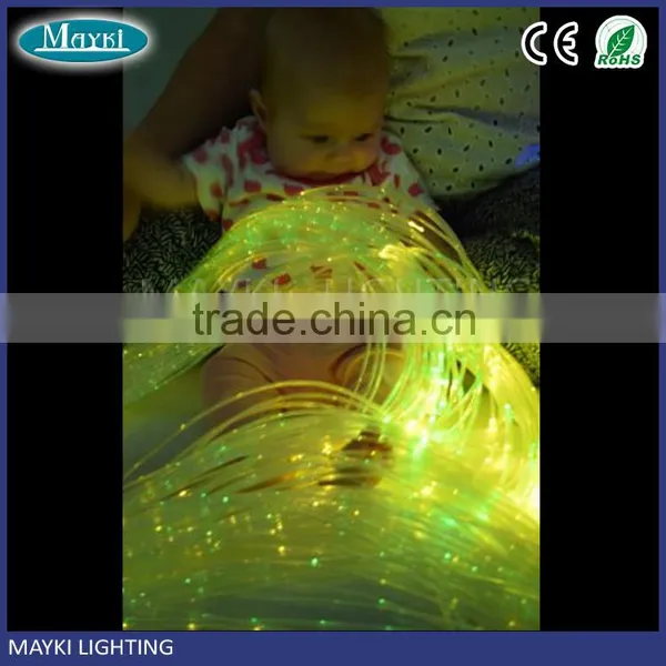 Transparent PVC Protection 3*1.0mm Fluorescent Fiber Optic Cable for Fiber Lamp Using photo-2