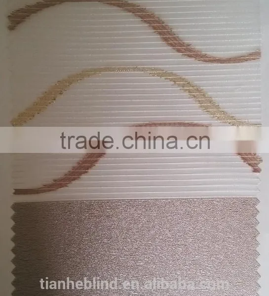 Jacquard Office Window Curtains Valance, Riband Translucent Zebra Blinds photo-3