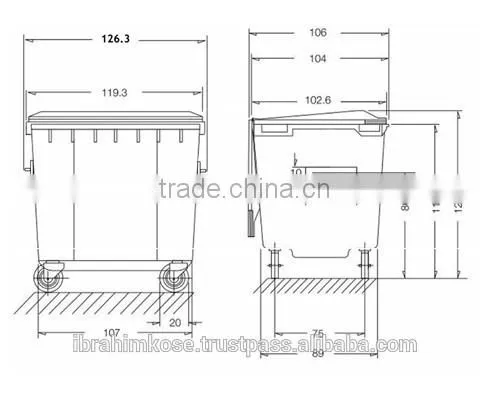 1100 lt Plastic Waste Garbage Bin photo-2