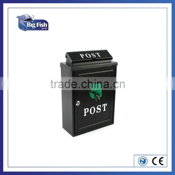 Cast Aluminium and Steel Red Rose Mailbox,postbox,letterbox