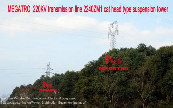 MEGATRO 220KV Transmission Line 2240 ZM1 Cat Head Type Suspension Tower photo-2