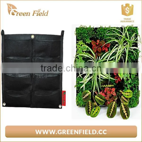 2017 Green Field Black Felt Vertical Planter Garden Living Wall Decor Flowers Grow Bag for Herbs Strawberries photo-3