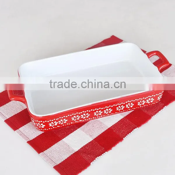 Hear-shape Ceramic Baking Dish Tray,Ceramic Baking Pan With Solid Color,Ceramic Bakeware Casserole photo-3