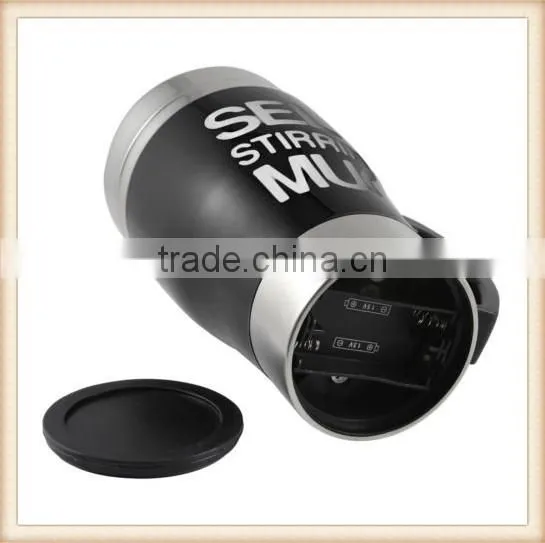 Stainless Lazy Self Stirring Mug Auto Mixing Tea Coffee Cup Office Gifts Black photo-3
