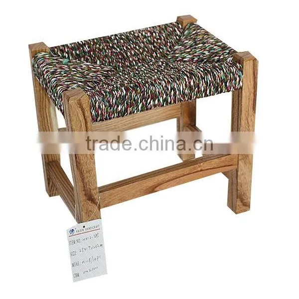 Vintage Black Seagrass Woven Seat Solid Wood Baby Chair With Lidder Back photo-5