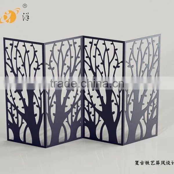 Interior Decoration Cheap Art Screen Classical Design Metal Folding Screen photo-2