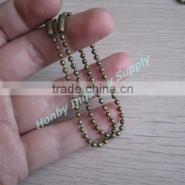 15cm Well Cut Antique Brass Color 2.4mm Tag Ball Chain photo-5