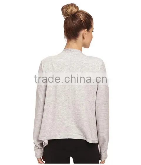 2016 Spring Open French Terry Fabric Thin Coats and Jackets for Women photo-4