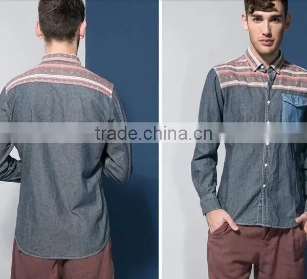 Mens Jeans Shirt With New Fashion Printed 22 photo-2