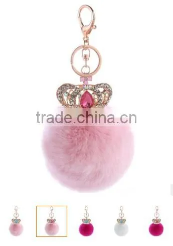 2017 Imitation Rabbit Fox Fur Ball Bag Charms Accessories Heart Fur Ball Pom Pom Keychain Faux Fur Ball Keychain Gifts photo-5
