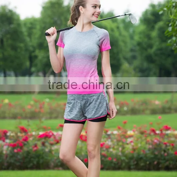 Zm10725a New Women Yoga Wear Running Workout Clothes Two-piece Outfit Shorts Fitness Yoga Wear photo-3