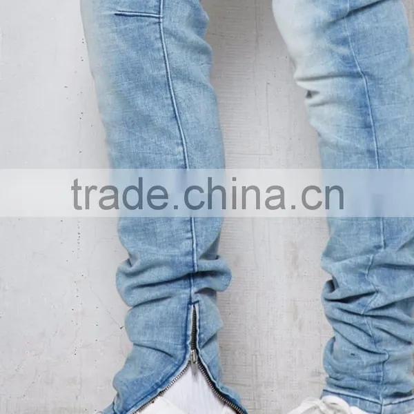 Drop Skinny Indigo Blue Biker Denim Joggers photo-2