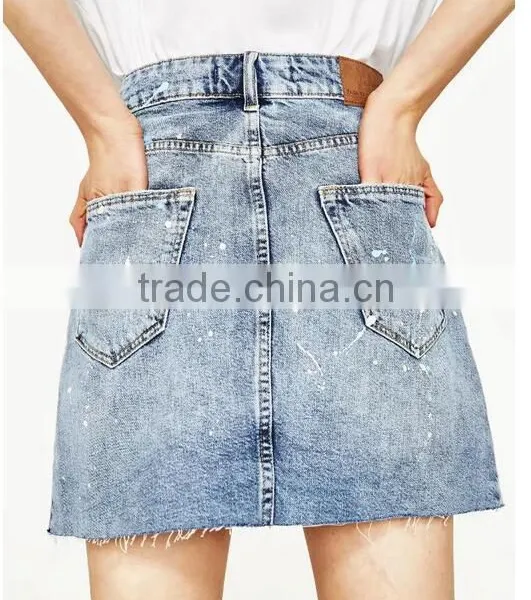 Runwaylover 5161 Sexy Europea Hot Sale New Printed Sexy Denim Skirt photo-2