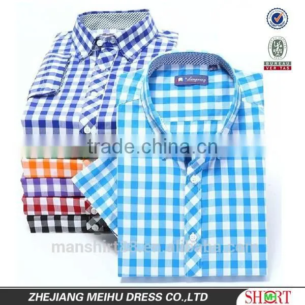 Short Sleeve Button Down Big Plaid Summer Shirt