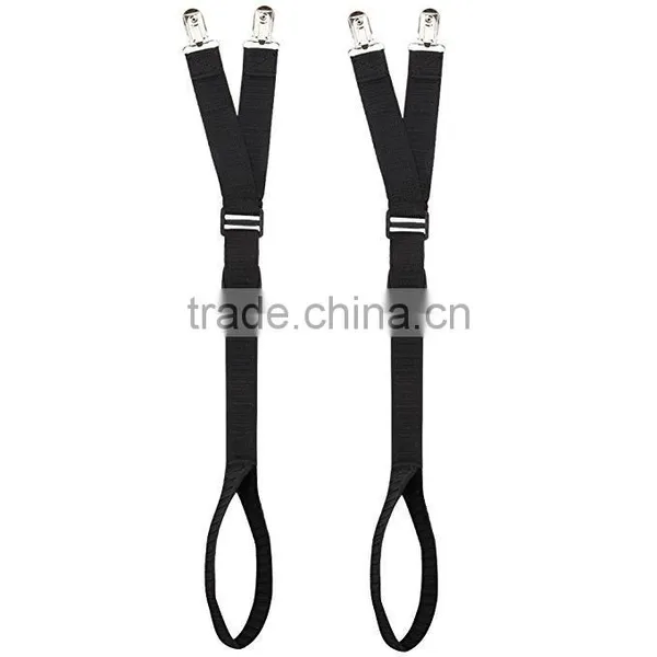 Straight,Stirrup,Y Style Shirt Stays Shirt Holders With Locking Clamps- Black 4pack photo-3