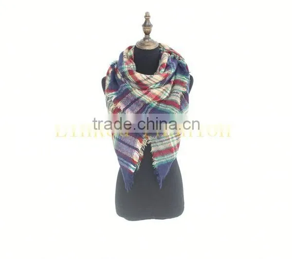Womens Soft Wool Oversized Blanket Wraps Sheer Shawl Tassel Scarf