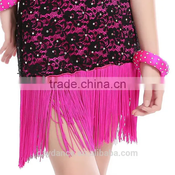 Children Kids Sexy Performance Fringed Latin Dance Dresses Girl Positive And Negative Two Wear Ballroom Dress photo-5