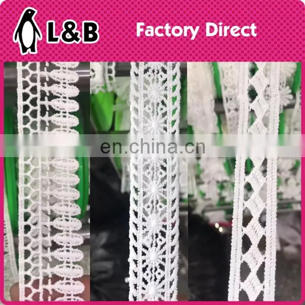 White Milk Silk Trims Embroidered Chemical Water Soluble Lace photo-6