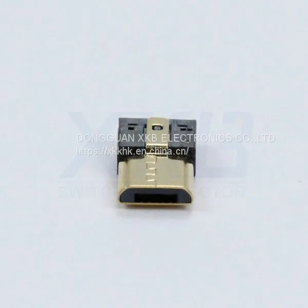 MICRO Male Head Welding Line Gold Plated MK Pedestal 5/2PIN Shell Stainless Steel USB Connector photo-2