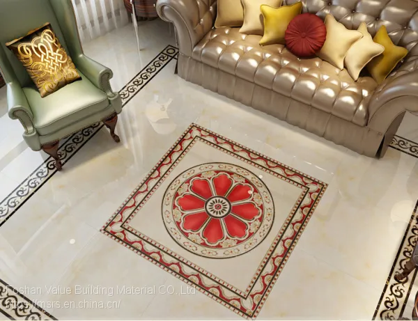 China 1200x1200 Polished Golden Crystal Porcelain Decorative Carpet Floor Tile photo-4