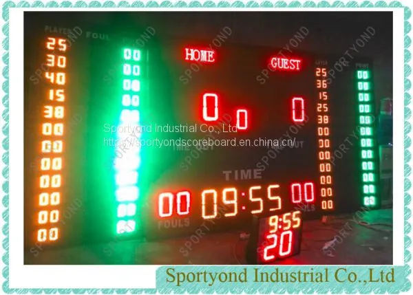 Basketball Gymnasium Electronic Digital Basketball Scoreboard and Shot Timer