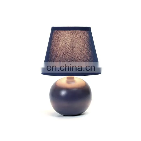 Navy Blue Ball Shape Ceramic Base Custom Nordic Table Decoration Cheap Ceramic Lamps for Hotel Home Bedside photo-2