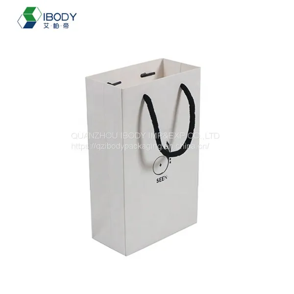 Luxury Custom Cardboard Custom Shopping'white Shopping Kraft Paper Plain Color Boutique Paper Bags With Your Own Logo photo-2