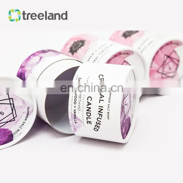 Bio Friendly Candle Packaging Custom Cylinder Paper Tube Fancy Packaging for Scented Candle photo-4