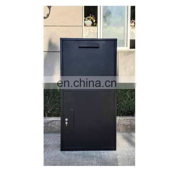 Outdoor Metal Security Package Mail Box Standing Letter Box Large Freestanding Parcel Post Box With Lock photo-3