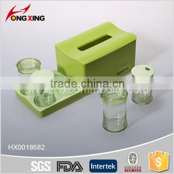 Rectangle Plastic Napkin Box With Condiment Box 5 Pcs/set photo-2
