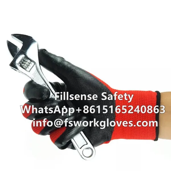 Factory Wholesale 13 Gauge Nylon/polyester Knit Smooth Palm Nitrile Coated Gloves photo-5