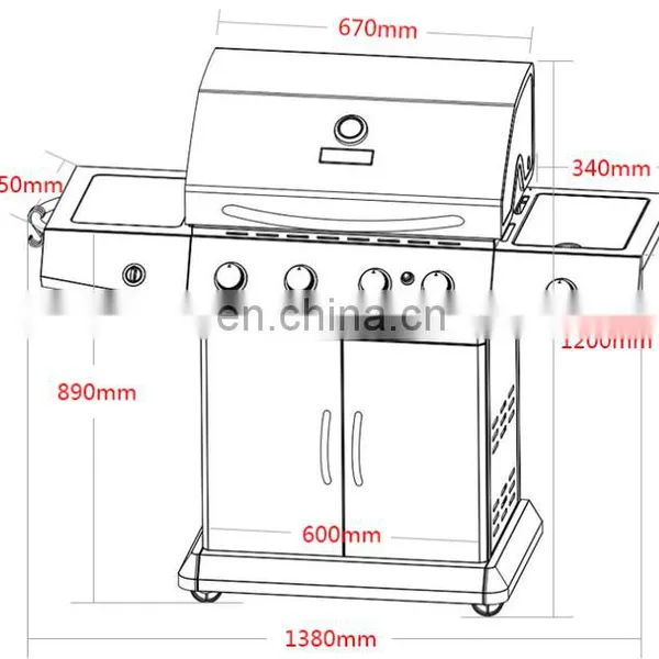 Charcoal and Gas Are Used in a Barbecue Oven Charcoal &gas Double Use Barbecue Oven photo-4
