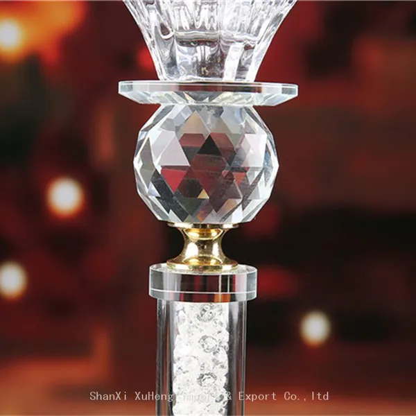 Single Head Crystal Candle Holder Clear Wedding Crystal Glass Candle Holders For Wedding Table Decoration photo-3