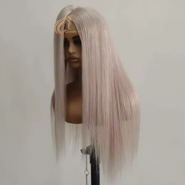 13x6 HD lace front wig with silver color hair 150% density