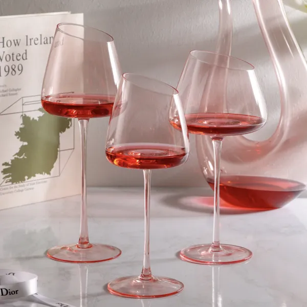 Lead Free Red White Clear Pink Wine Glasses Crystal Red Wine Glasses Champagne Cocktail Glasses Cup