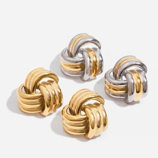 Christmas Tree Heart Stud Earrings in 18K Gold/Silver Plated Stainless Steel photo-3