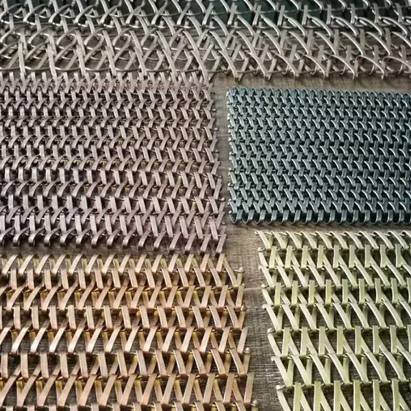Decorative Woven Grilles Brass Strip Mesh Panels Decorative Wire Mesh for Cabinet Doors photo-2
