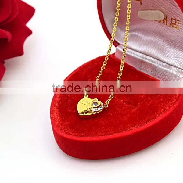 China 2016 New Gold Plated Steel Friendship Heart Necklace Supplier's Choice photo-3