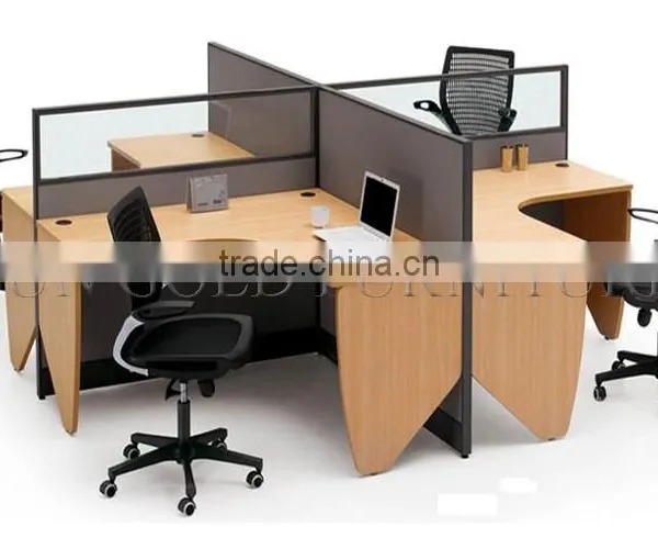 Modern 4 Person Cross Workstation,cross Steel Frame Office Partition ( SZ-WS006) photo-3